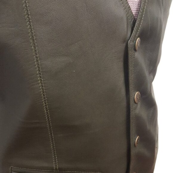 Men’s Country Western Country Soft Touch Leather Vest - Picture 10 of 12